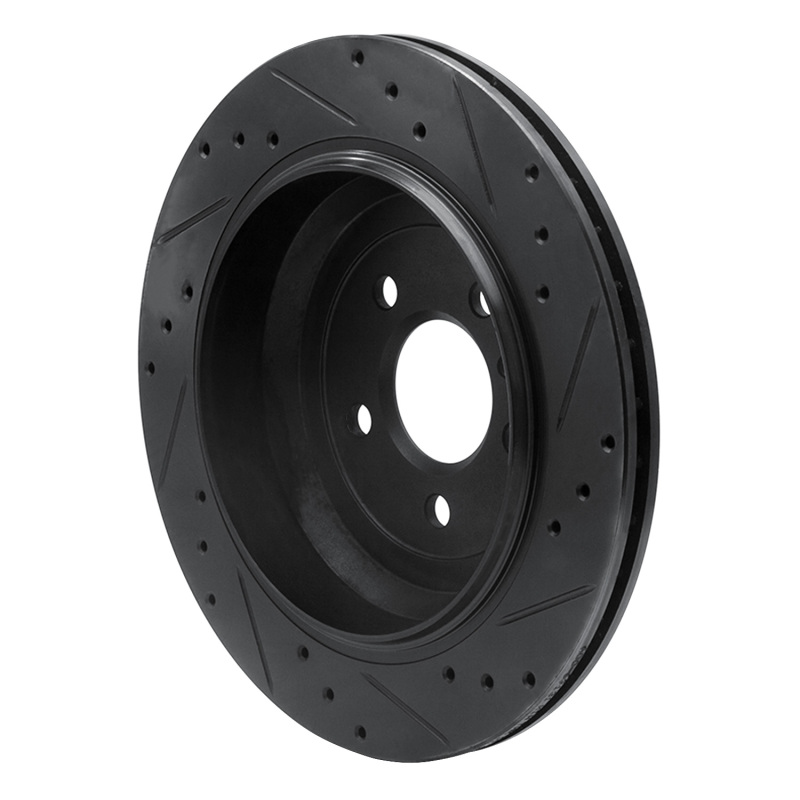 Mercedes-Benz ML350 Brake Rotor (1) - Rear Left - R1 Concepts - Drilled & Slotted - Black - `06-`12